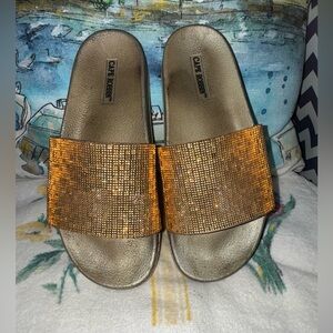Gold Rhinestone Slide Sandals Cape Robbin Women's
Slide Sandals size 8